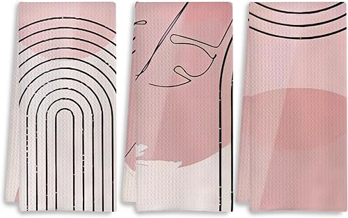 Miniatura 22 de Juego de 2 toallas de cocina con diseño floral bohemio, estilo retro de los años 70, toallas de mano para baño, decoración de cocina, 16 x 24 23-