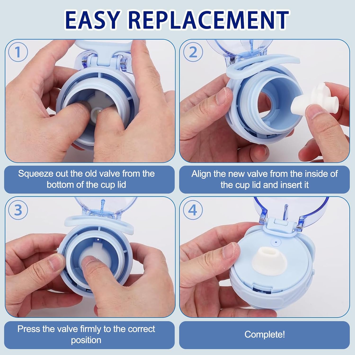 5 Pack Bite Valve Replacement Compatible with Ello Cooper 18/22/32/40oz Water Bottle Accessories – Silicone Spout Mouthpiece, Easy Lid Replacement Parts - Image 3