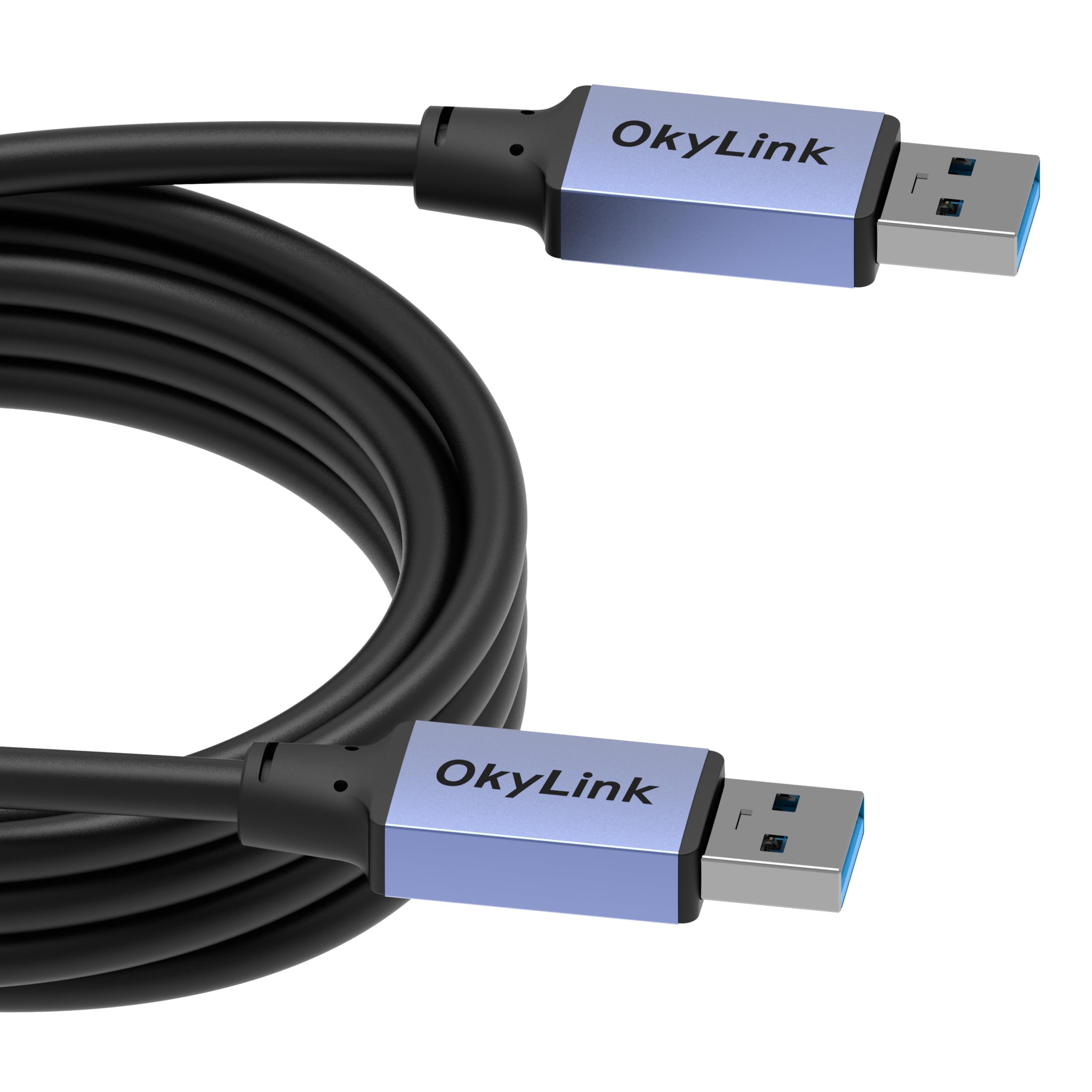 OkyLink 3M USB 3.0/3.2 Gen 1 kabel do transmisji danych, wtyczka A na wtyczkę A 5 Gbps z aluminiową obudową do drukarek etykiet, urządzeń biurowych