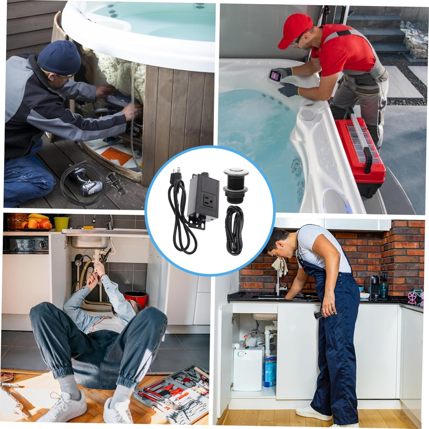 WOONEKY Garbage Disposal Air Switch Replacement for Old Broken Stainless Steel Aluminum Alloy and Construction