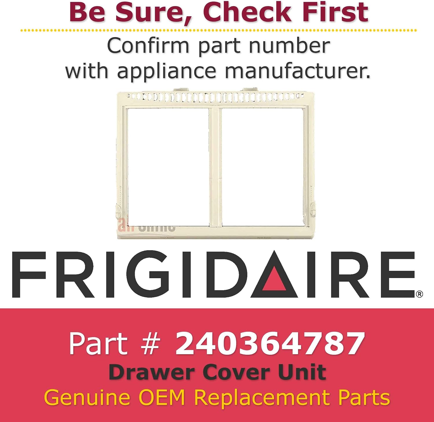 Frigidaire 240364787 Drawer Cover Unit