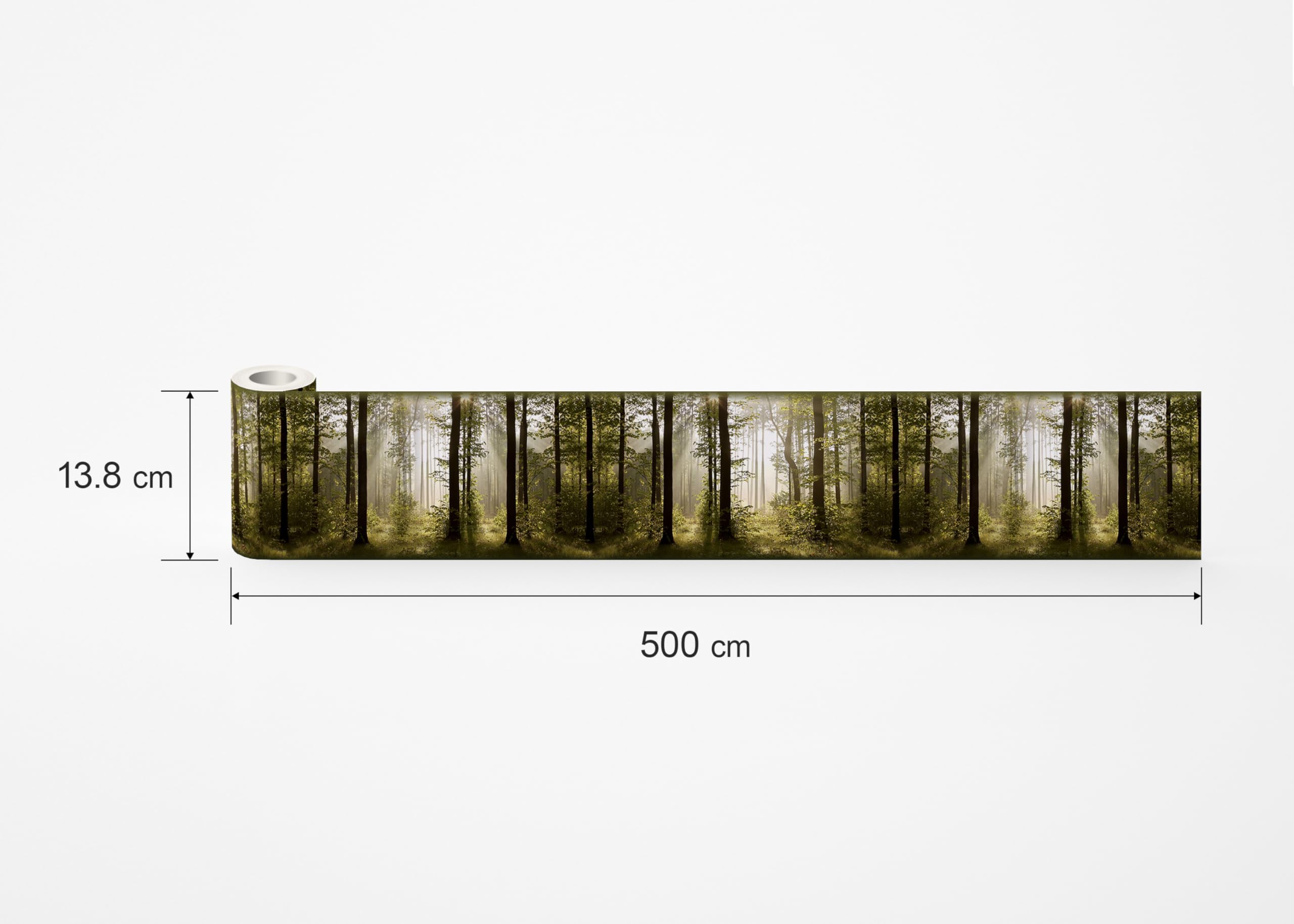 AG Design Selbstklebende Bordüre Wald, WB 8214 | Wasserfest Dekoration für Wände, Möbel, Tapeten, Wandverkleidungen und Türen, Folie, Mehrfarbig | Breite 500 cm x Höhe 13.8 cm
