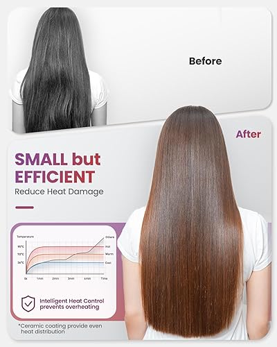 Miniatura 6 de Secador de pelo plegable de viaje, 100-240 V, doble voltaje, alta velocidad con 2 boquillas (concentrador y difusor), 3 ajustes de calor y 2 ajustes