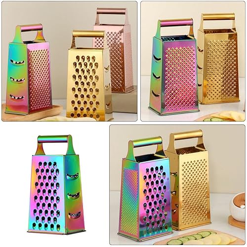 Miniatura 6 de UPKOCH Caja de acero inoxidable Rallador de queso con mango, cortador de cocina, triturador de ajo, herramienta para picar ajo para queso parmesano,