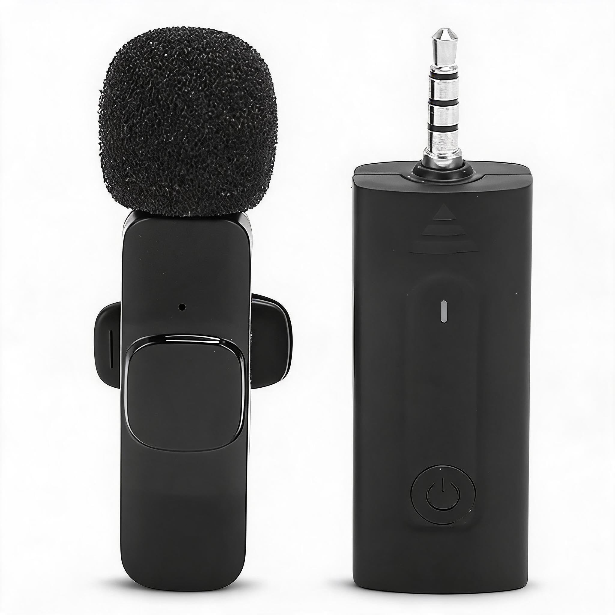 Microfono Lavalier Wireless Foro da 3,5mm, Microfono Lavalier Wireless a Cancellazione Automatica Professionale, Microfono Risvolto K35, Plug and play.
