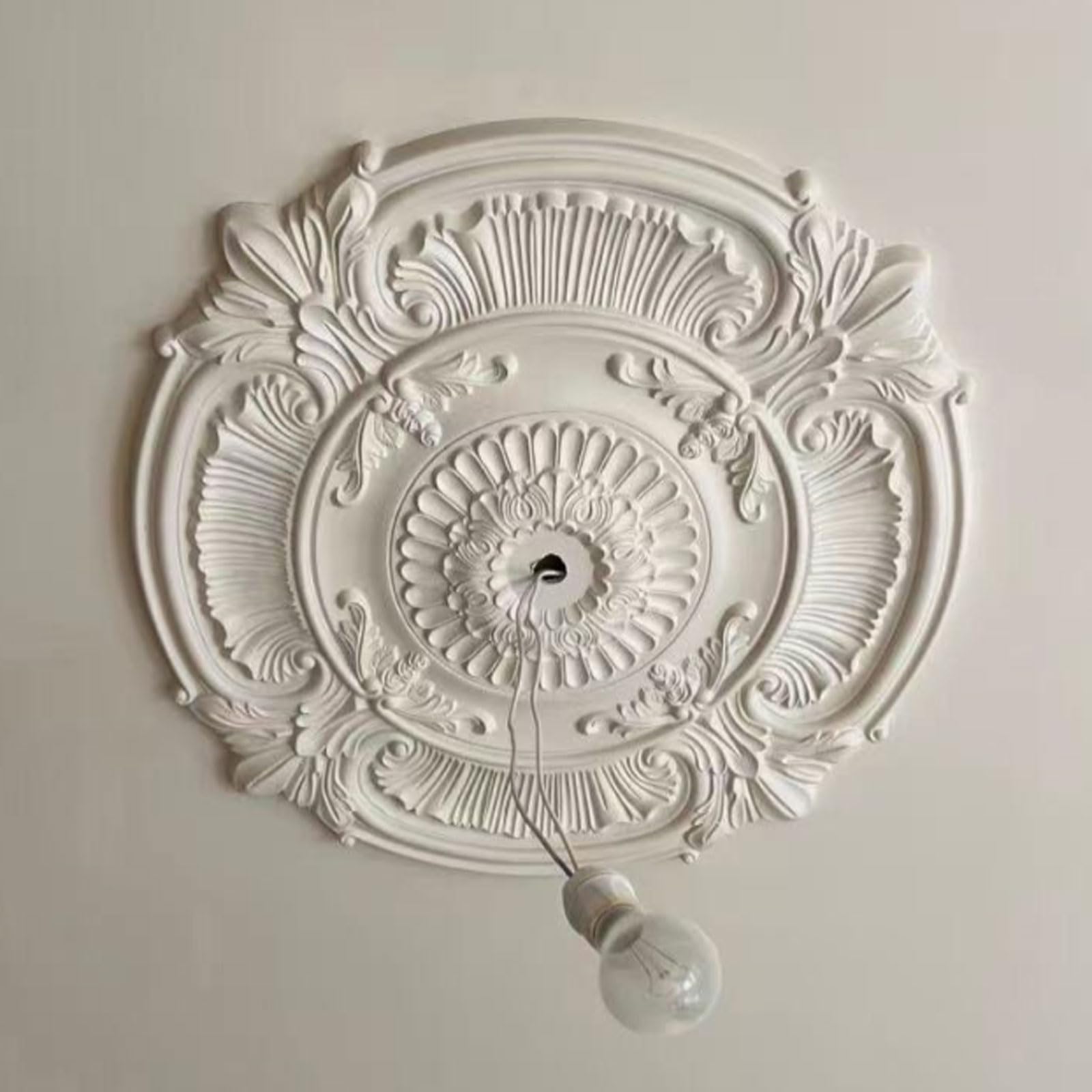 Dekoracyjna lampa sufitowa PU biały medalion 29-70 cm (biały a, 29 cm)