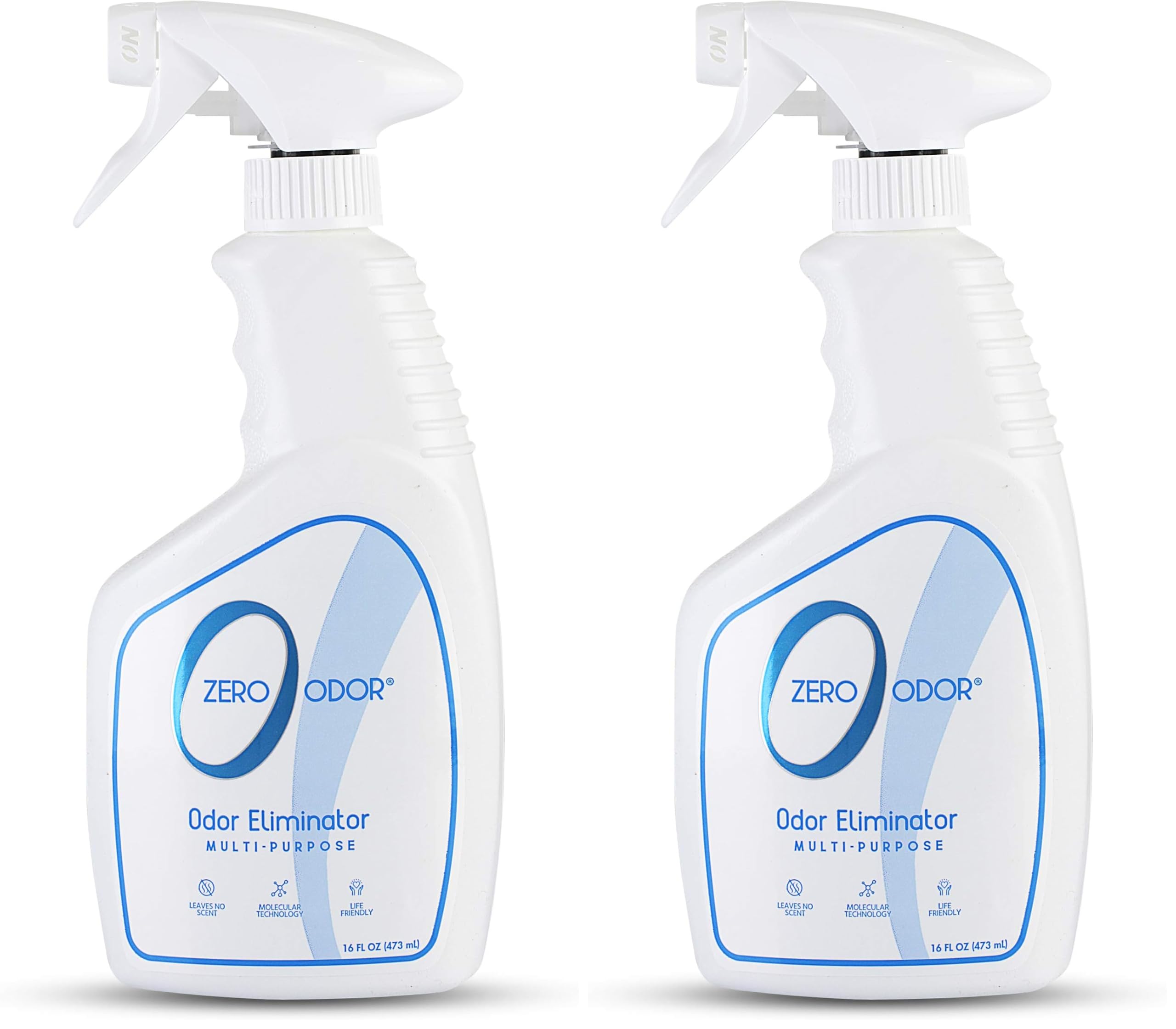 Zero Odor – Multi-Purpose Odor Eliminator - Air &amp; Surface Odor – Patented Technology for Bathroom, Kitchen, Fabric, Closet- Smell Great Again, 16oz (Pack of 2)