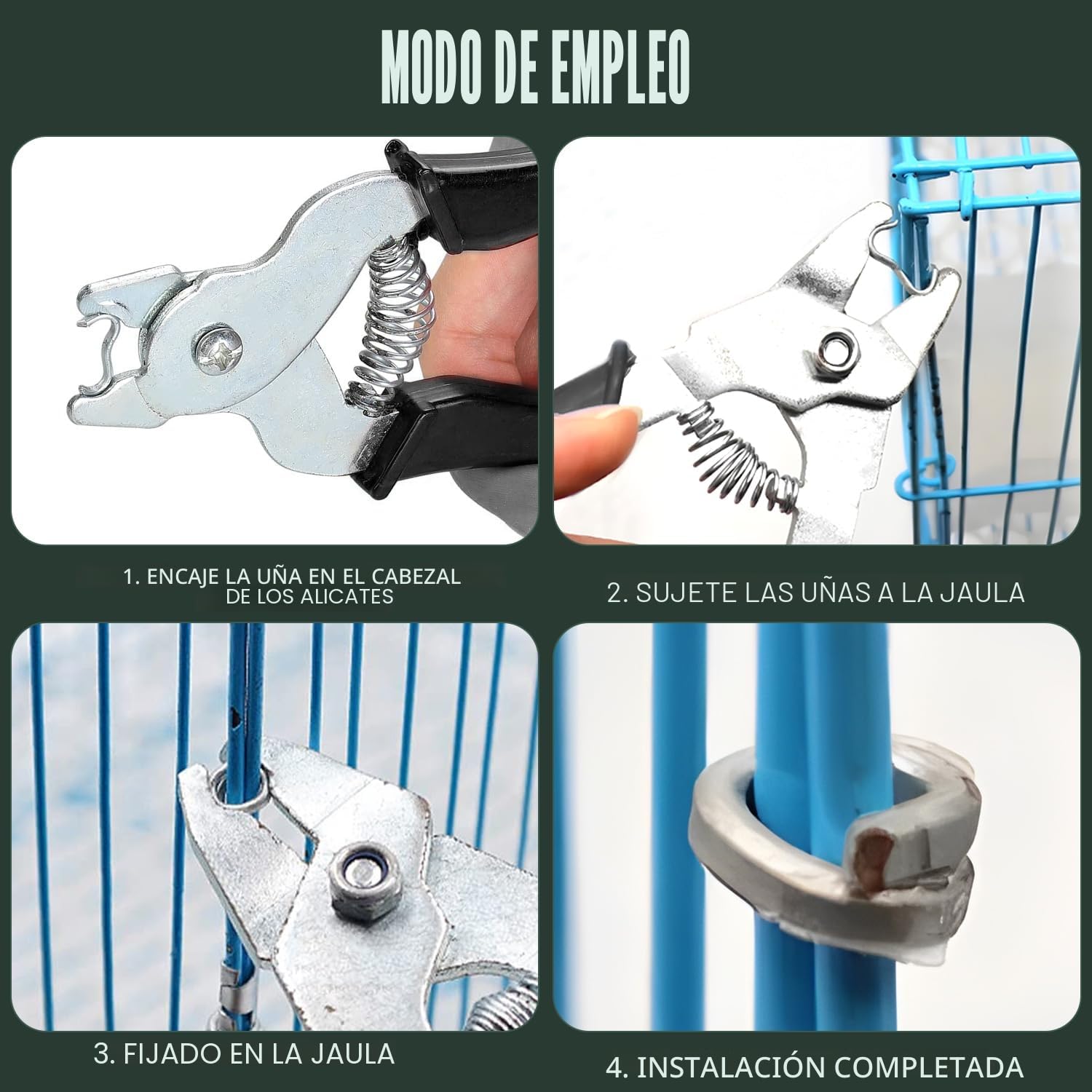 Alicates de Fijación de Alambre Con 1200 Clips M Para Anillos de Cerdo y Grapadora Para Cercas, Jaulas, Vallas y Cercas de Animales