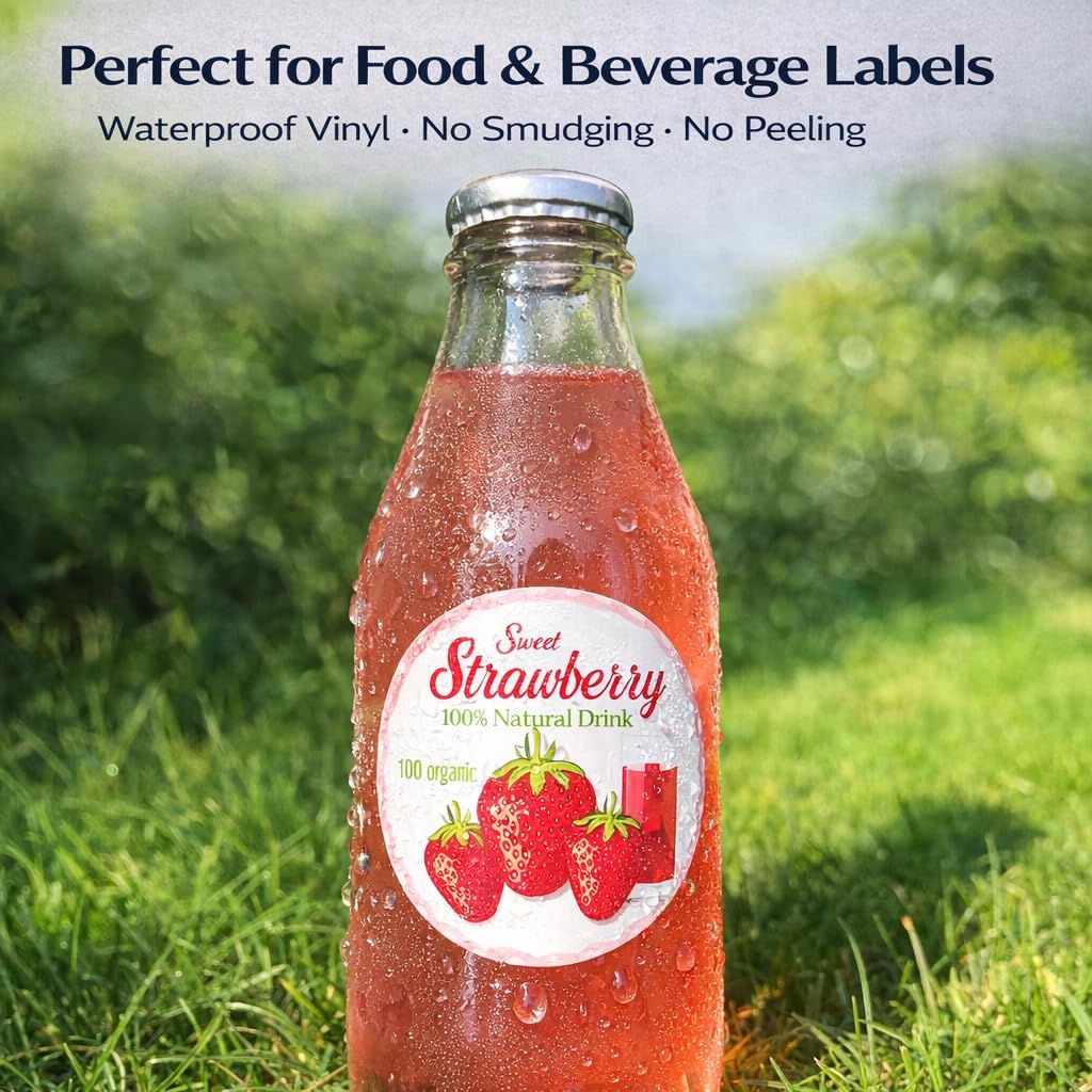 Printable Round Labels 2 inch Glossy White Circle Labels Stickers 240 Labels Waterproof Vinyl Sticker Paper for Inkjet or Laser Printer - Image 5