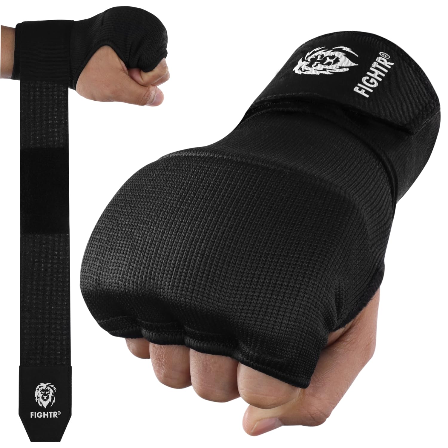 FIGHTR® Premium Gel Inner Gloves - Quick Wrapping & More Stability | Gel Hand Wraps for Boxing, MMA, Muay Thai, & Martial Arts | with Long Wrist Wrap