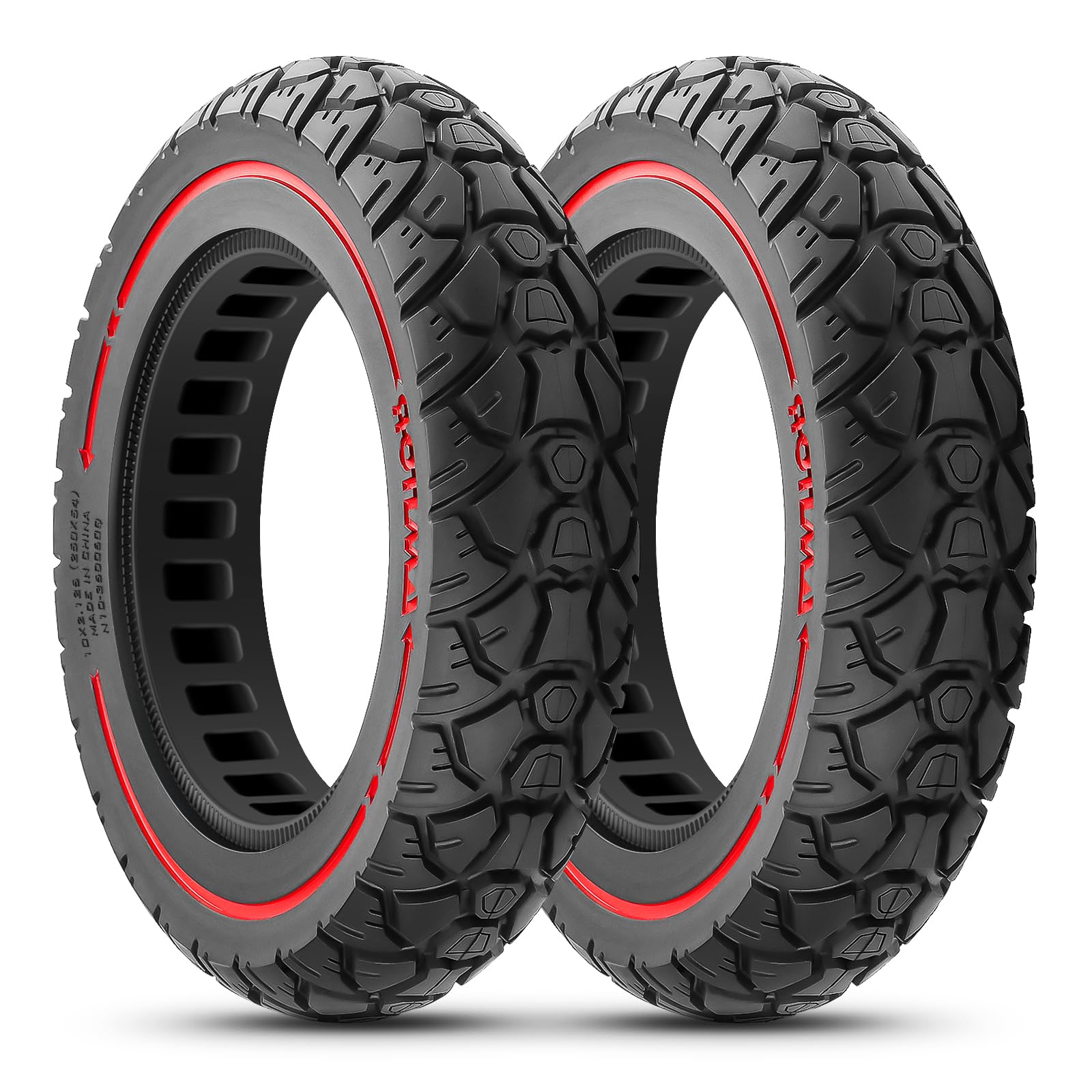 Opony z pełnej gumy do skutera elektrycznego, 10 cali, 2,125, off-road E Scooter opony 10 cali, pełna guma, odporne na przebicie i ścieranie, 10 x 2,125 opony z pełnej gumy, 10 x 2,125 cm, 2