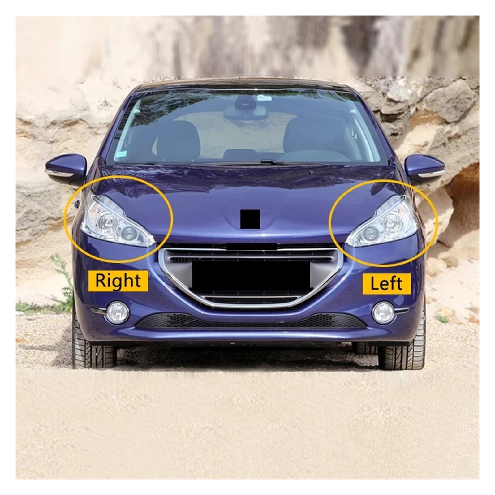 Amazon | 車のヘッドライトレンズ プジョー 208 2012-2018 用