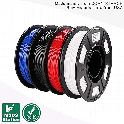 Vista 235 de AMOLEN - Paquete de 4 carretes de filamento de ácido poliláctico de seda para impresora 3D, brillante, bicolor, 1/16 de pulg./1.75 mm, azul Verde