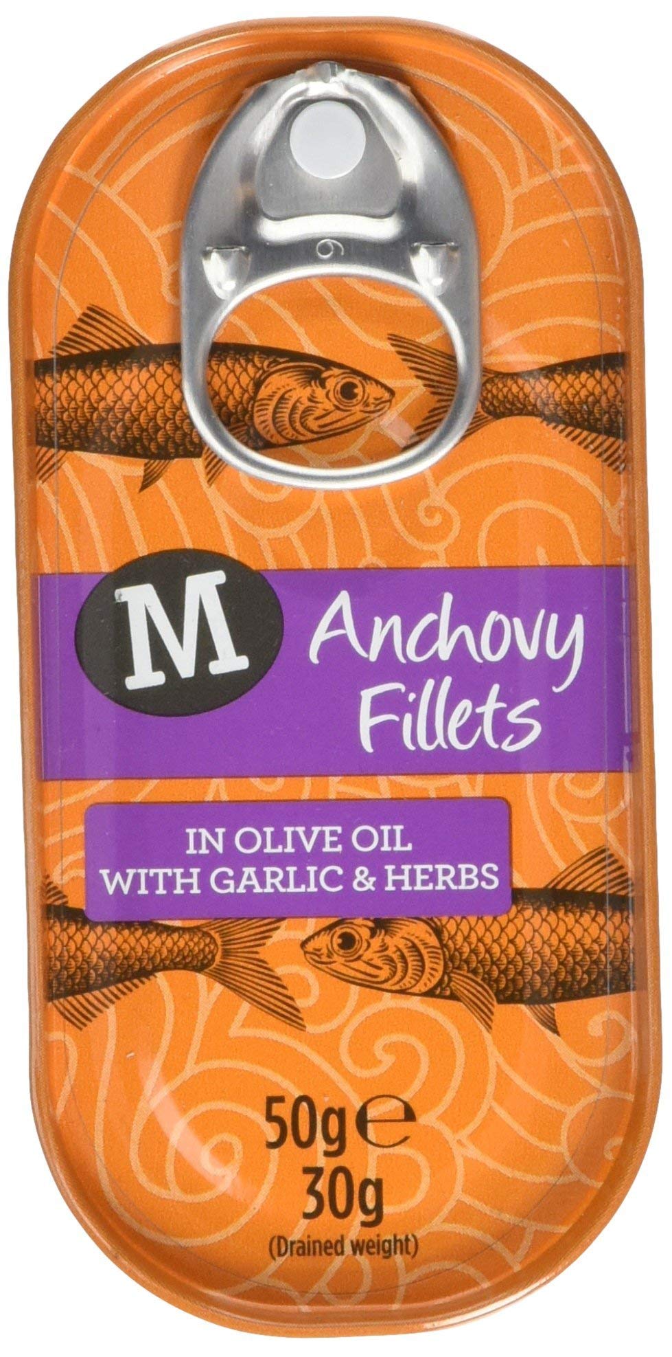 Morrisons Anchovy in Olive Oil Garlic & Herb 50g