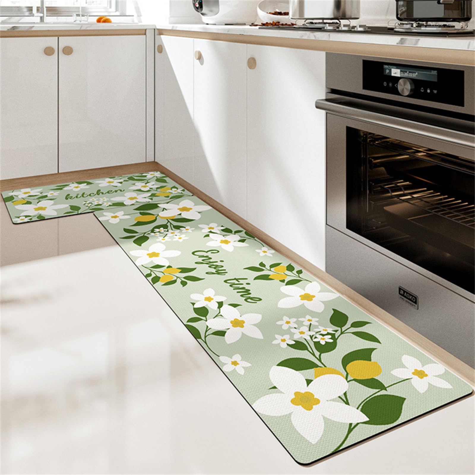 Tappetini Cucina Antiscivolo AVJWWD 2 Pezzi - Set Lavabile 40x60cm E 40x120cm - 11