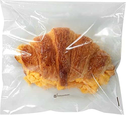 Miniatura 10 de Restaurantware -Bolsas de golosinas de 10 x 8 pulgadas, 100 bolsas de galletas para microondas - Diseño de labios y cinta, resistentes al calor,