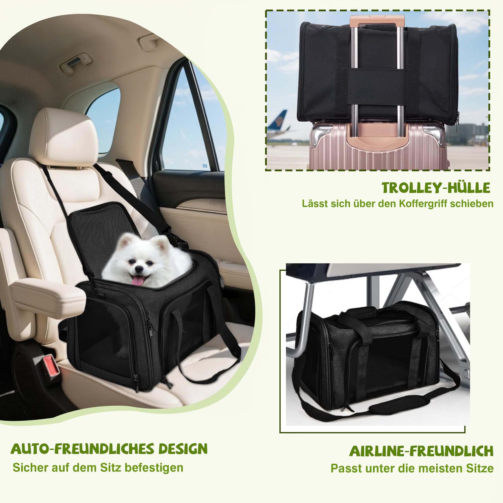 Transporttasche Für Katzen Kleine Hunde Faltbare Katzen Transportbox – Weiche Tragetasche Mit Öffnung Oben, Für Katzen & Kleine Hunde Weiche Matte Katzenbox Grau