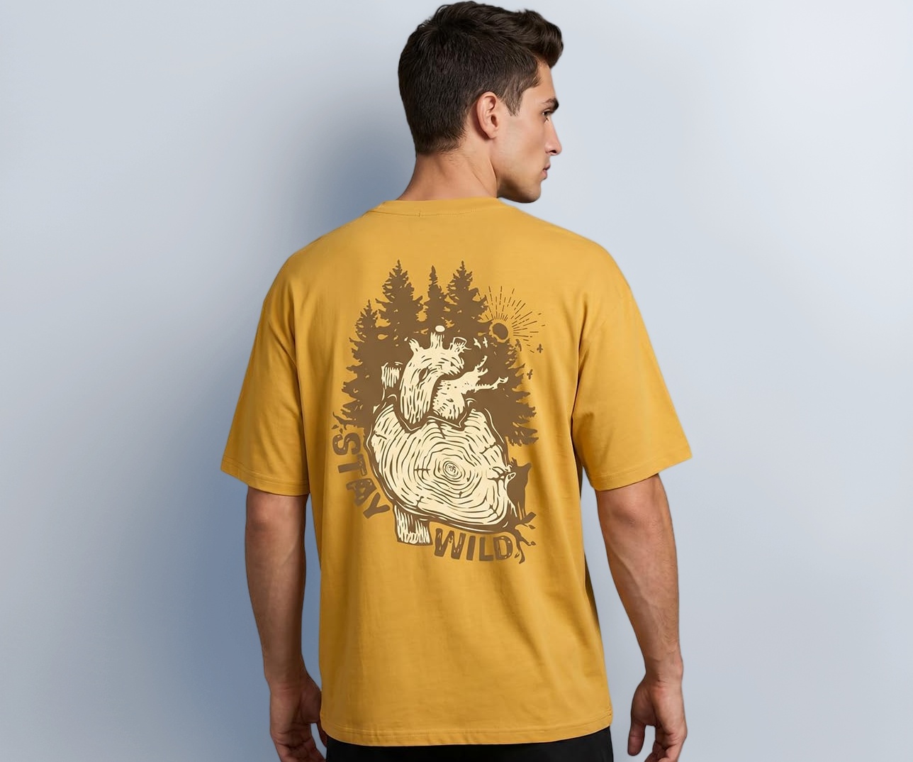 Nobero Men's Oversized Graphic T-Shirt for Men | Soft Cotton | Drop Shoulder Relaxed Fit | Printed Casual Tshirt for Men
