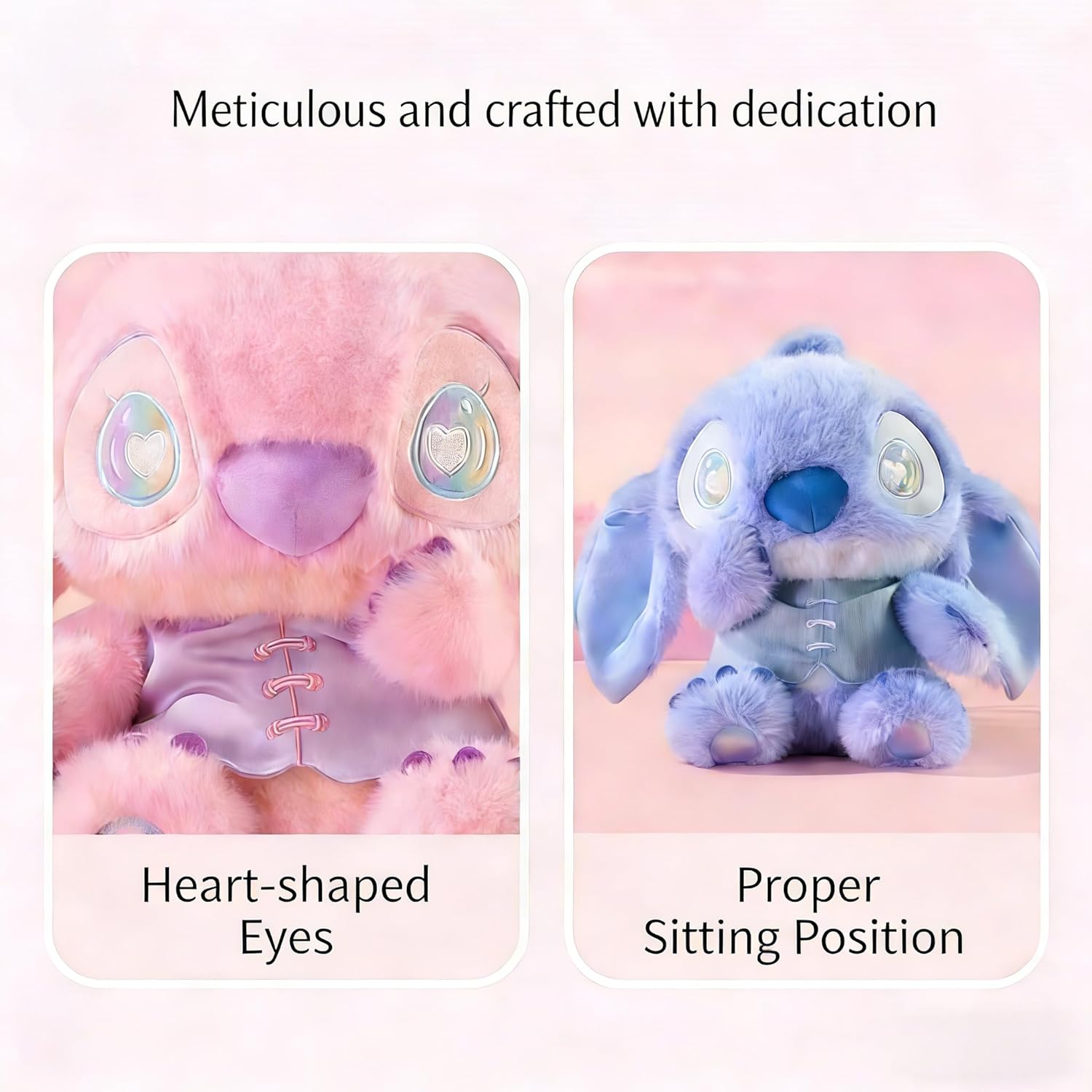 MINISO Stitch Sitting Doll New Chinese Style Cute Decorative Doll Soft Home Desktop Ornament Cute Collectible Doll Gift Giving (Stitch)