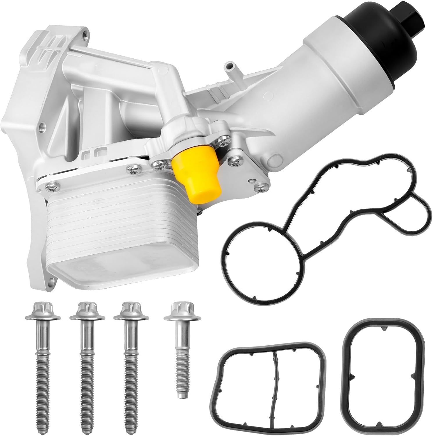 926-434 Engine Oil Cooler Filter Housing Aluminum Assembly Kit with Gasket & Bolts – Fits for 2016-2022 BMW F30 230i 330i 330e 430i 530i 530e 740e X3 X4 (B46/B48 2.0L Turbo) Replaces 11428596283