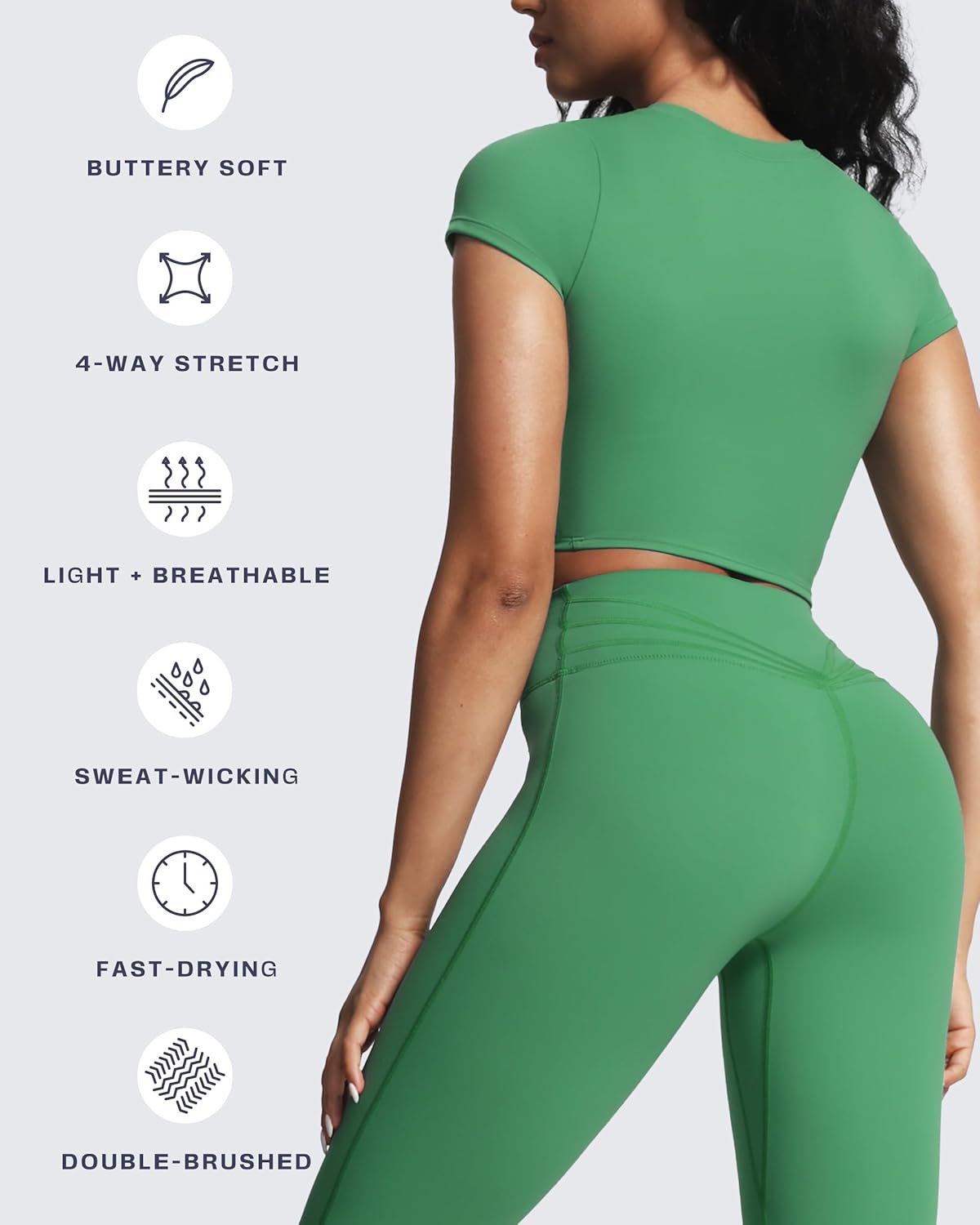 Aoxjox Women's Short Sleeve T-Shirts GEO Baby Tee Workout Gym Yoga Crop Top - Image 4