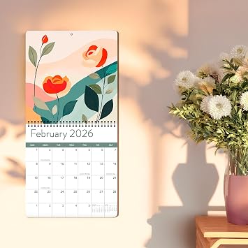 2026 Floral Art Calendar | Modern Art Deco Flower Wall Calendar for 2026, Get Lost In Vintage Beauty with This Elegant Floral Aesthetic Hanging Wall Planner For Your Boho Home