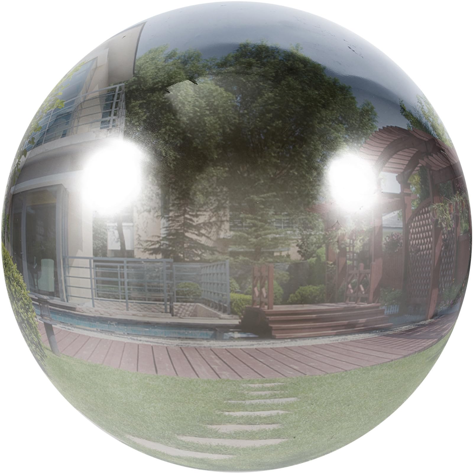 Globe miroir extérieur en acier argenté pour décoration de jardin