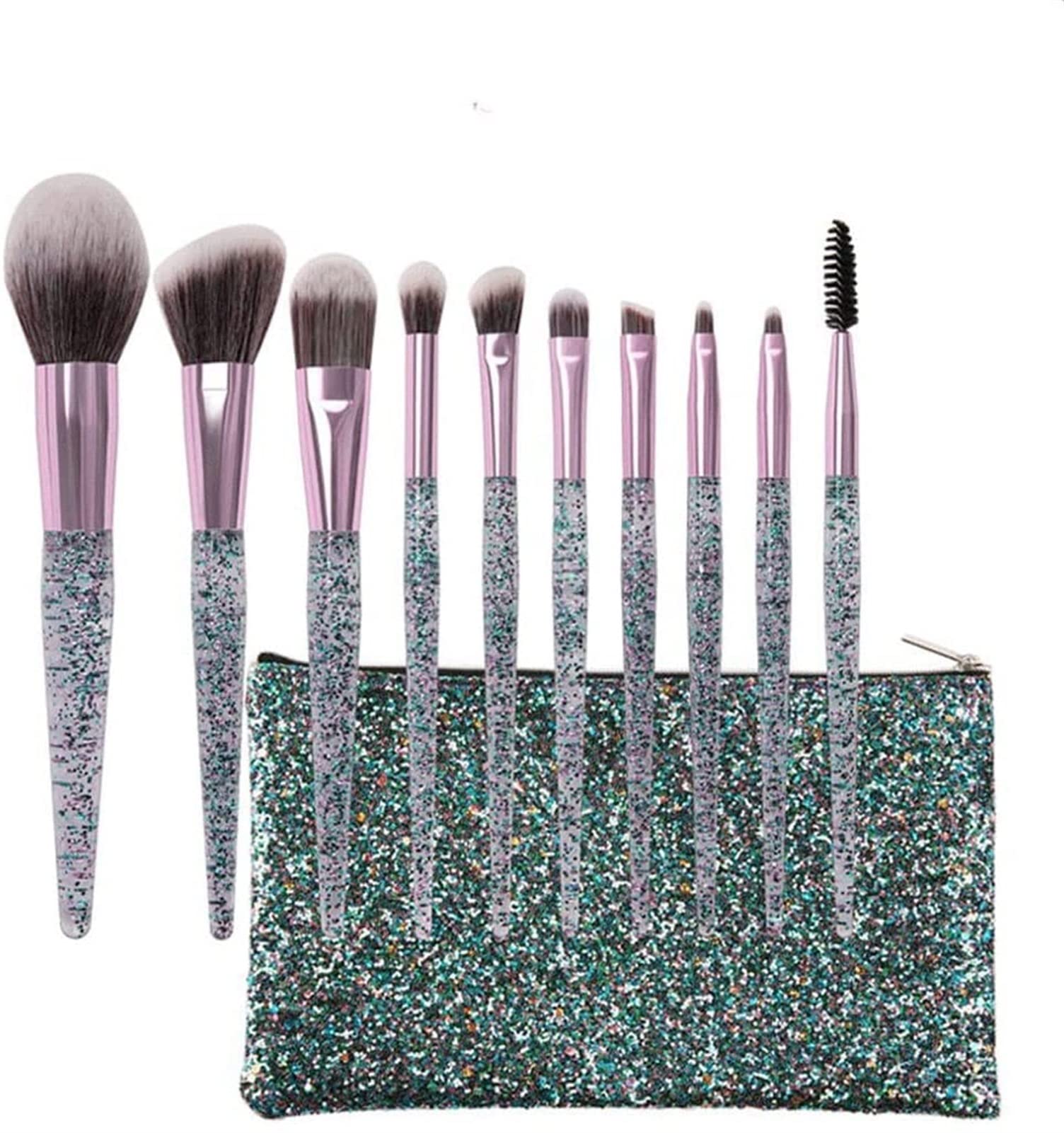 10pcs/Set Make -up Pinsel -Set Foundation Pinsel Mischung Concealer Make -up -Bürstenset mit Gehäuse (Color : Blue, Size : 10pcs)