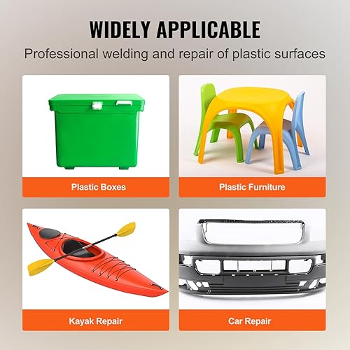 Miniatura 6 de VEVOR Kit de soldadura de plástico, pistola de soldadura de plástico con grapadora en caliente de doble potencia de 70150 W, kit de reparación de