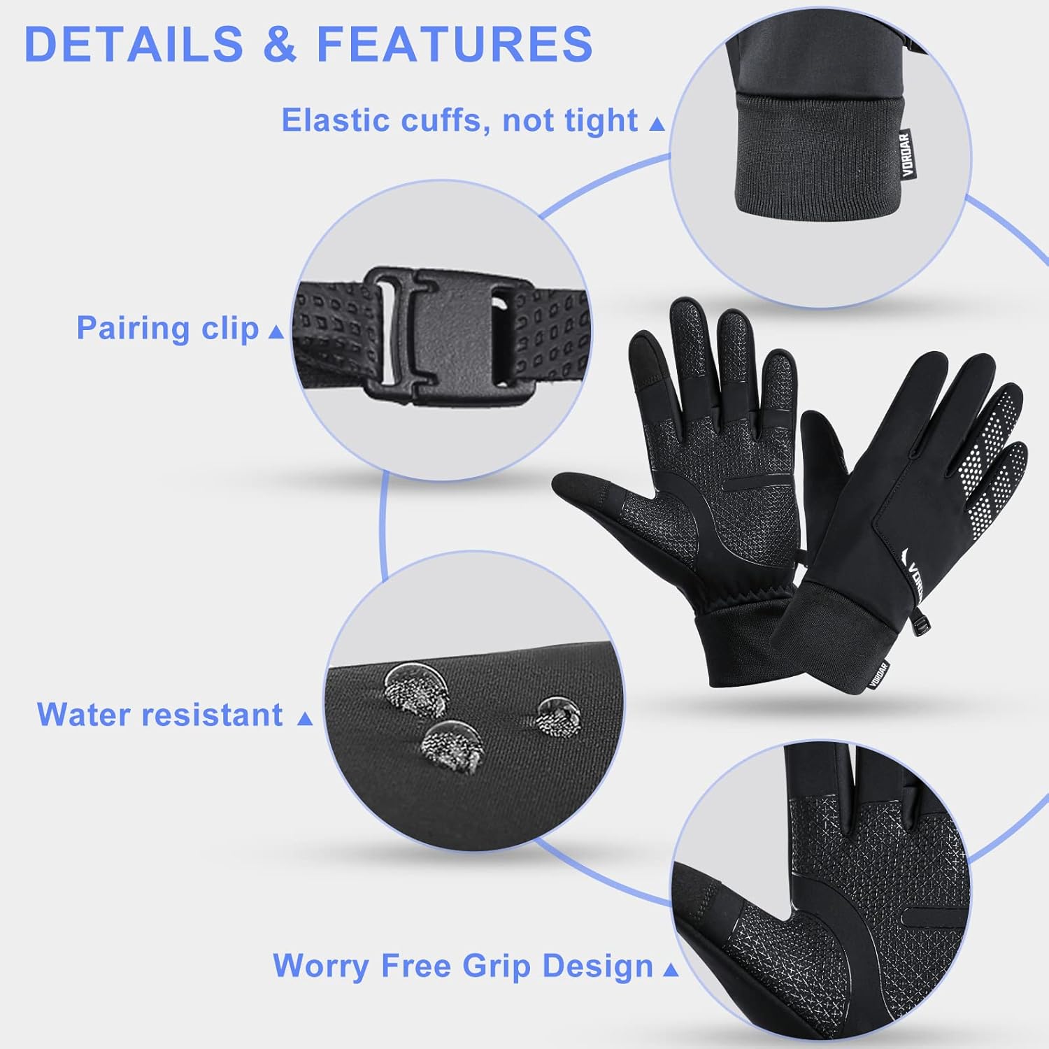 Thermal Winter Gloves for Men Women, Freezer Warm Gloves, Anti-Slip Waterproof Lightweight Touch Screen Gloves for Hiking Running Cycling Driving