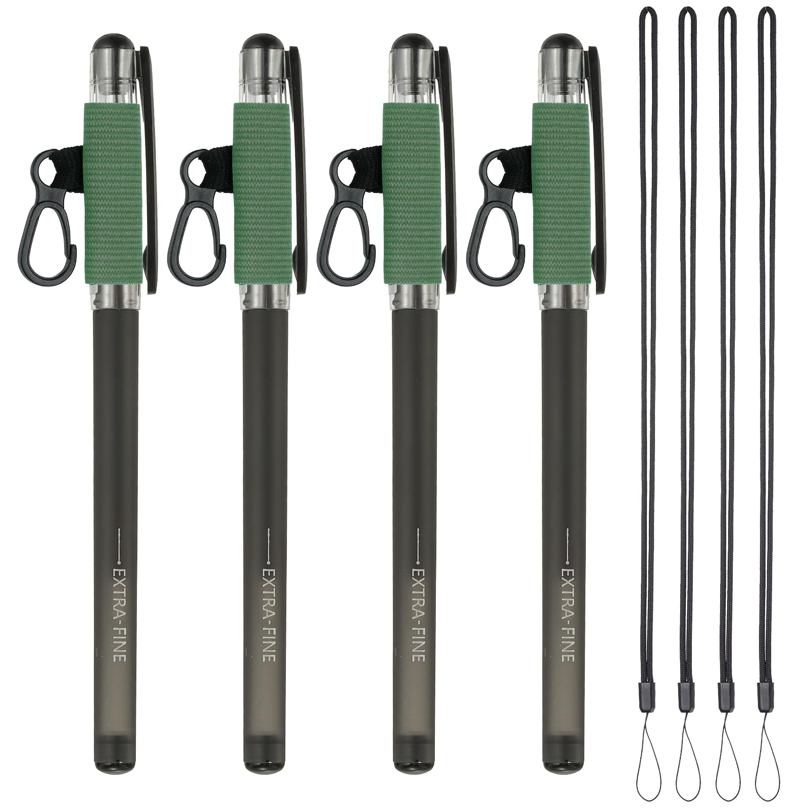 PATIKIL 4Pcs Elastic Pen Holder with 4 Lanyards, Anti Lose Portable Pen Holder for Necklace Carpenters Teachers Construction Workers, Dark Green โ image 1