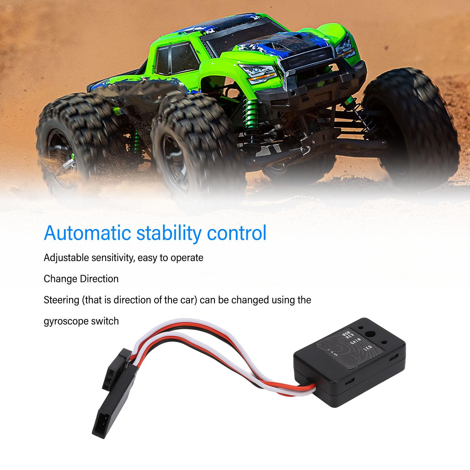 RC Gyro Module Automatic Stability Control Adjustable Sensitivity Mini RC Car Gyroscope Stabilizer for SCX10
