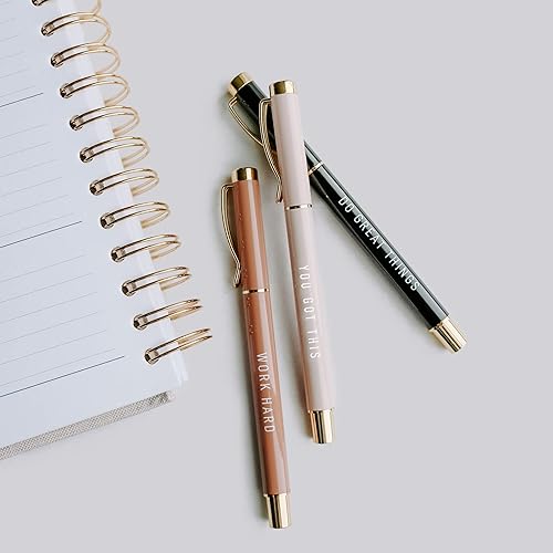 Miniatura 6 de Sweet Water Decor Juego de bolígrafos de metal motivacionales, regalos inspiradores para mujeres, suministros de oficina, bonitos bolígrafos,