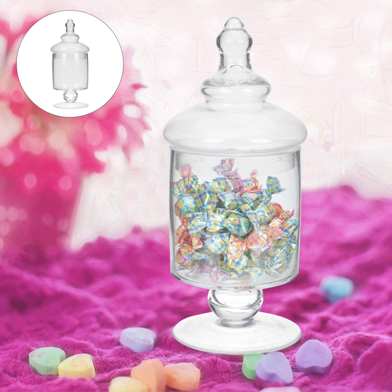 SEWACC Bocaux d'apothicaire en verre transparent pour bonbons, buffets, biscuits, boîtes en verre transparent pour cuisine, fête de mariage