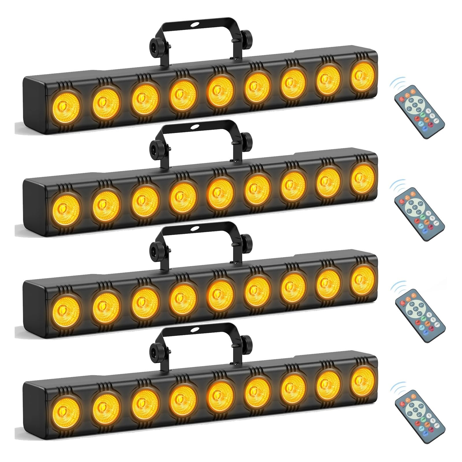 VChics Éclairage LED RGB, Lot de 1/2/4 lampes murales 9 LED 4 en 1, 36 W RGBW, éclairage scène for bar, DJ, fête, projection for discothèque, théâtre(4pcs)