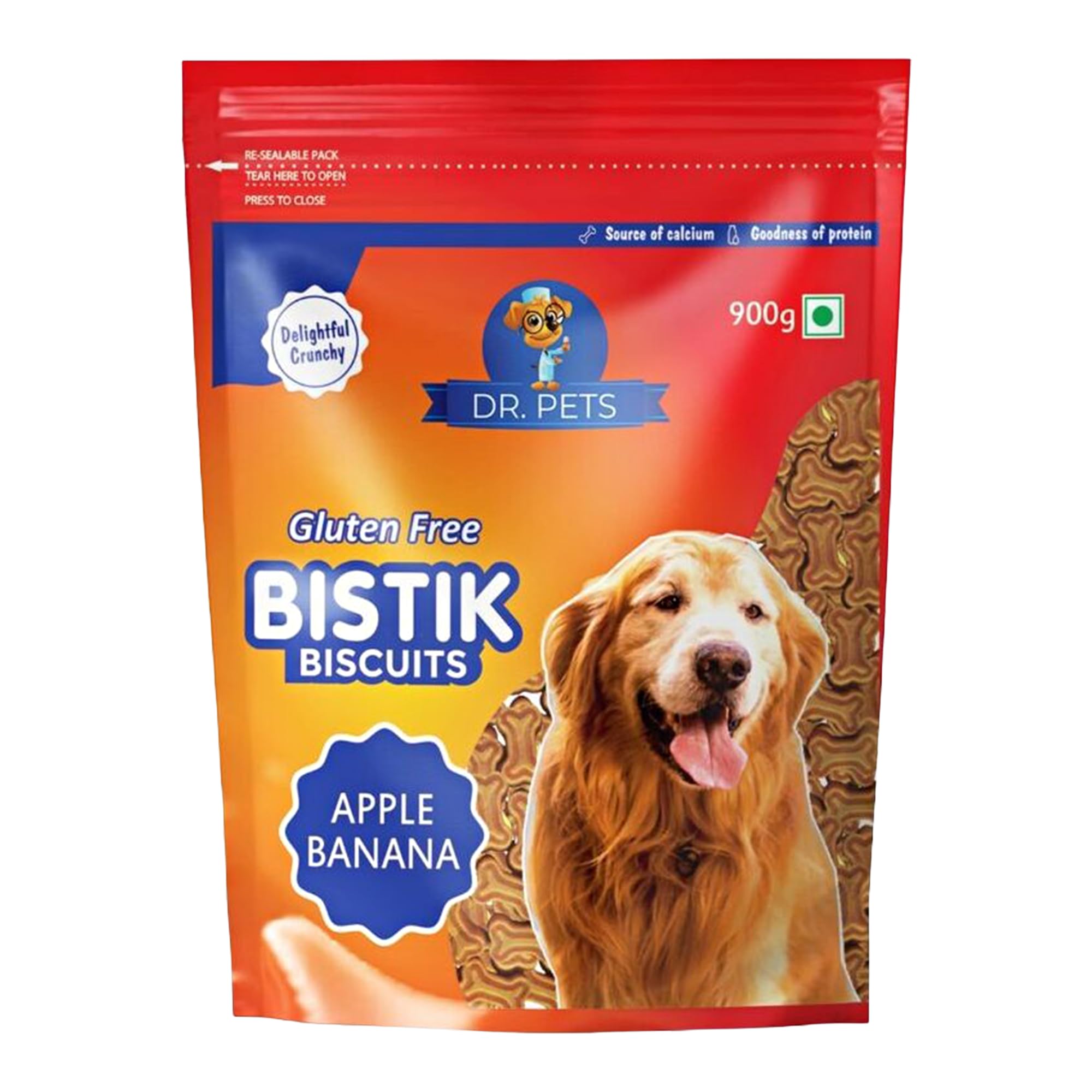 Dr. Pets 900g Bistik Dog Biscuits | Apple Banana Flavour | Gluten Free Crunchy Dog Treats for Puppies & Adult Dogs | Healthy Training Snacks for All Breeds 3