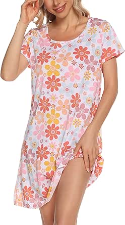 Above-the-Knee Floral Nightgown