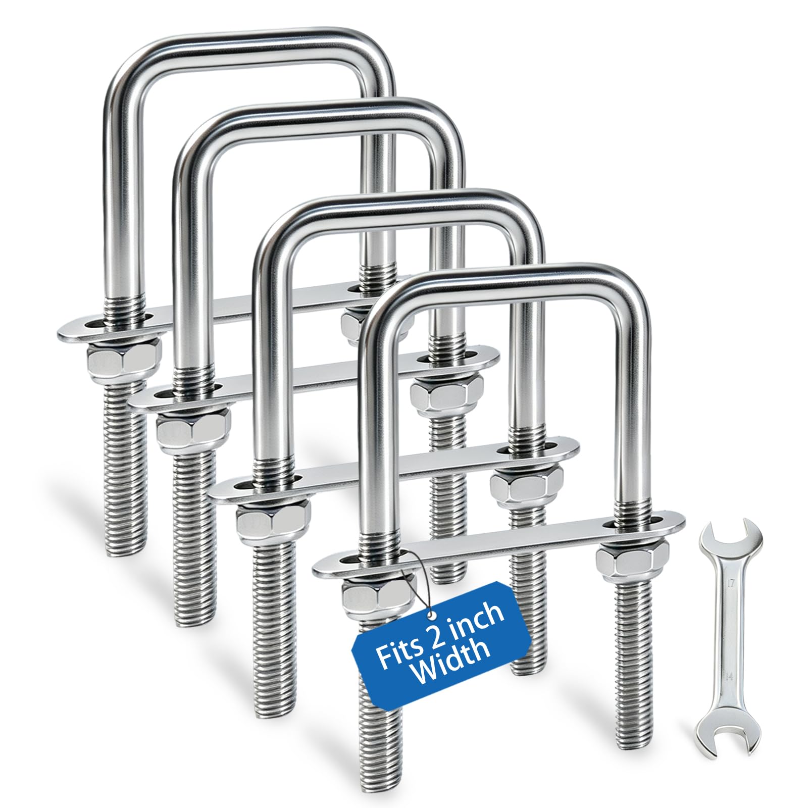 M10 Stainless Steel U-Bolts - 4 Sets -9