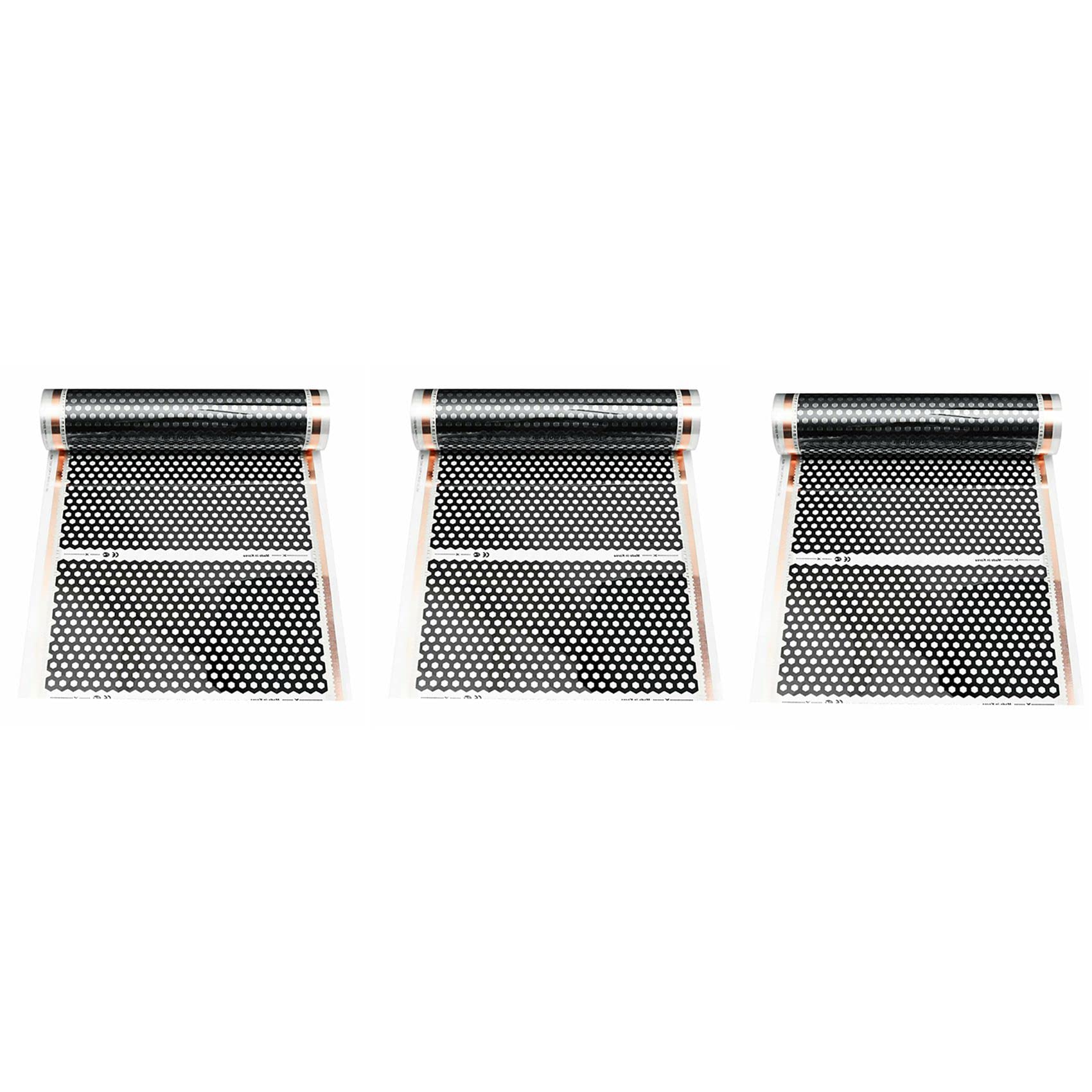 3 x pavimento riscaldato, 50 x 2 m, Honeycomb, riscaldamento elettrico a infrarossi, pavimento riscaldato, pellicola 220 V
