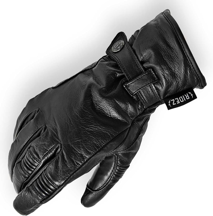 Amazon | RIDEZ(ライズ) 冬 防寒 バイクグローブ フリース 本革 牛革