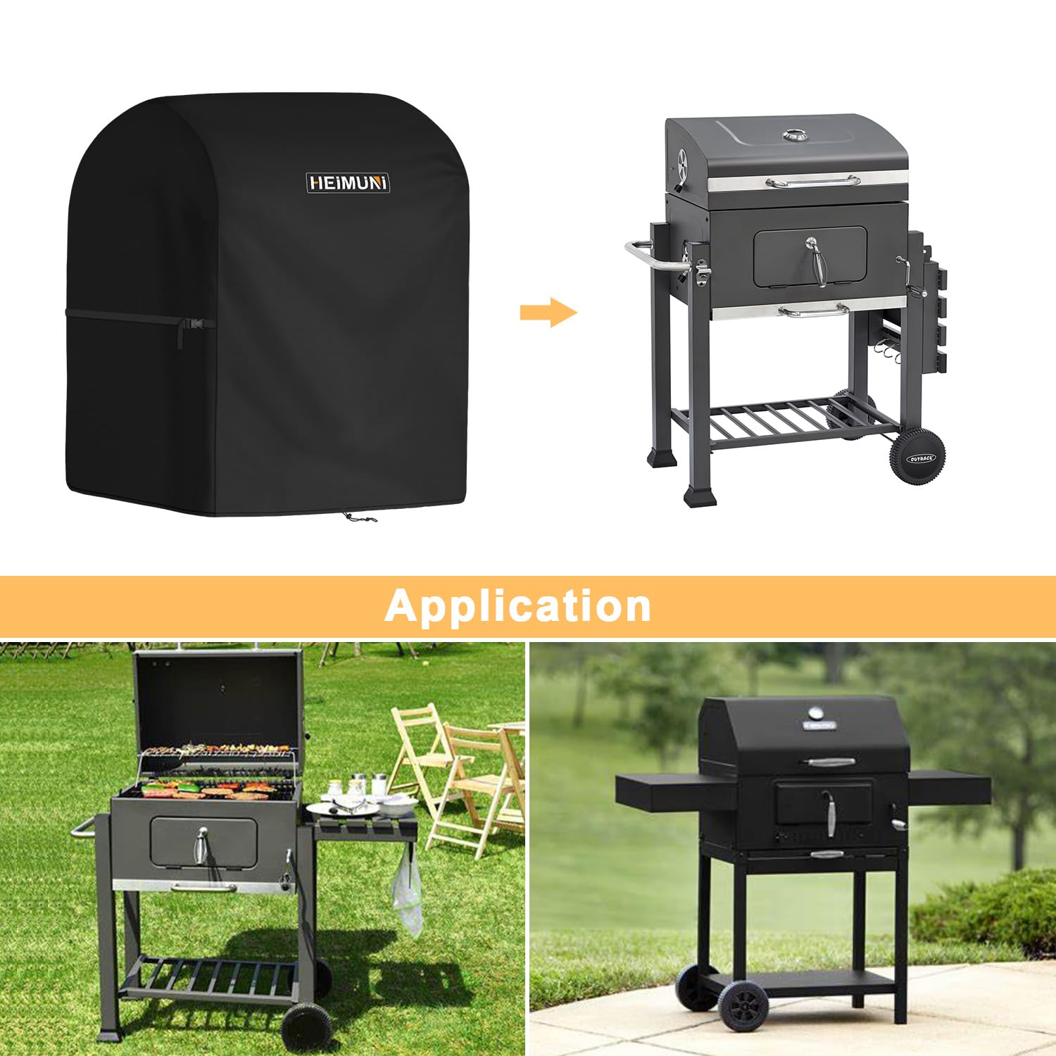 Funda Barbacoa Exterior, Funda para Barbacoa Weber Spirit 210, Funda Parrilla Exterior Impermeable Cubierta de Barbacoa para Weber Spirit E-210 con Caballete Lateral Plegable (90x70x110cm)