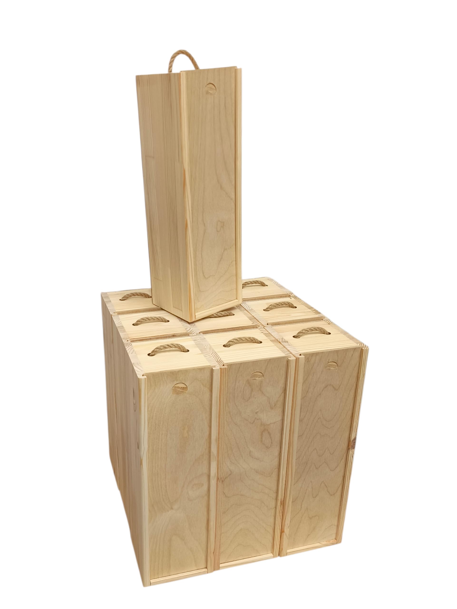 Scatola per vini in legno realizzata a mano con coperchio scorrevole – 36x11x10,5 cm – Confezione regalo sostenibile per bottiglie di vino, ideale per matrimoni, compleanni e occasioni