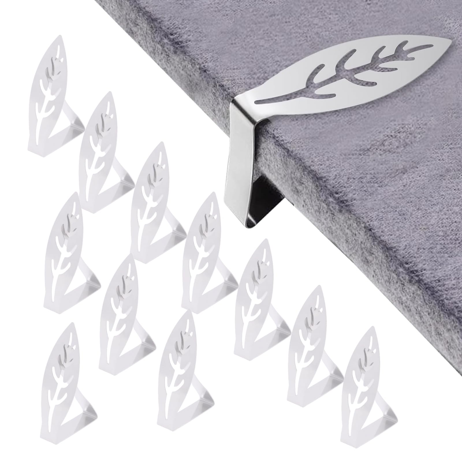 10 Piezas Clips para Mantel Antideslizantes, Pinzas para Mantel de Exterior de Acero Inoxidable, para el Hogar, Fiestas, Picnics, Restaurante, Bodas, Buffets, Cenas