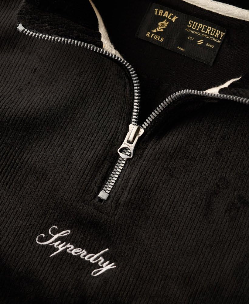 Superdry Haut en velours Country Club pour femme avec demi-fermeture éclair