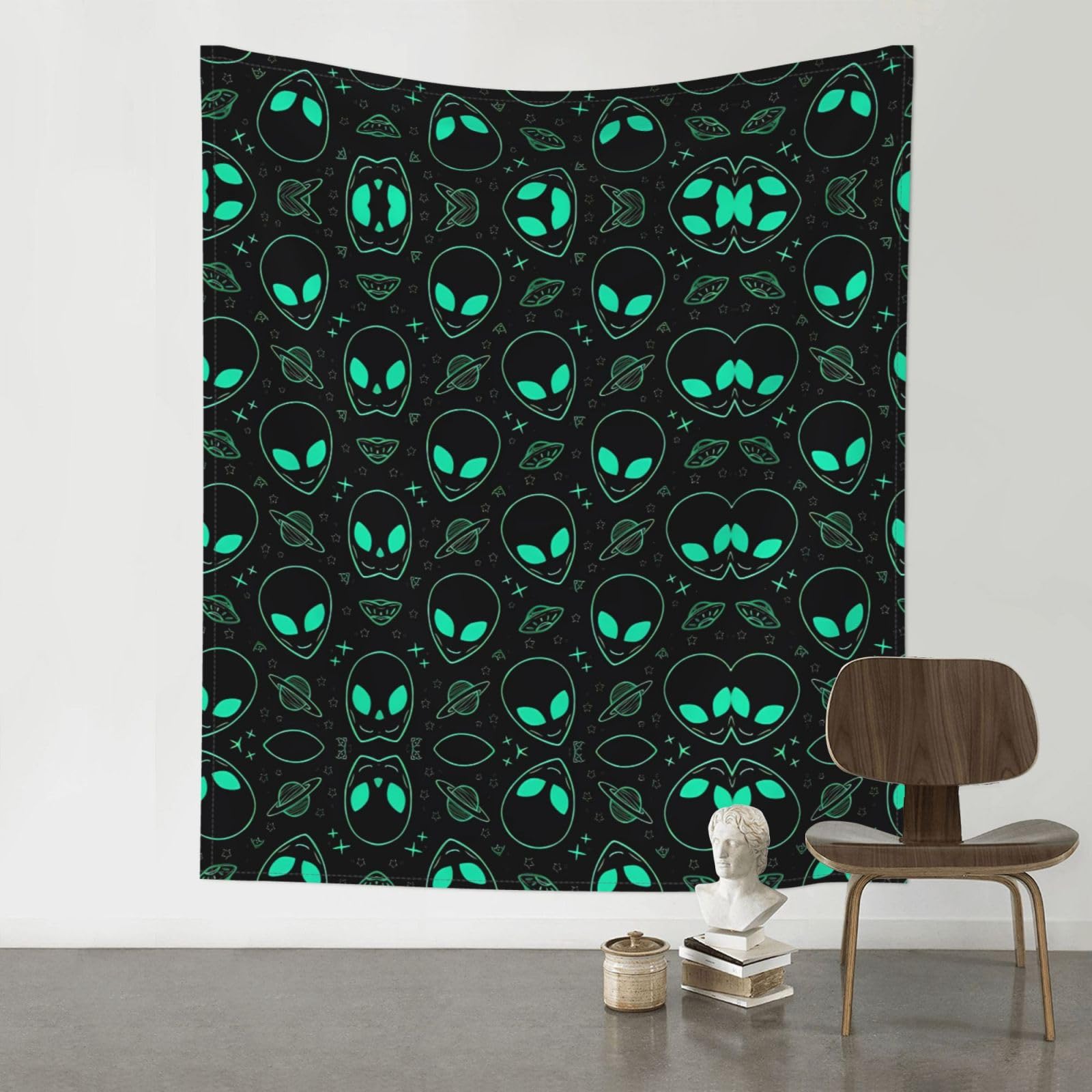 WHJSSF Aliens Prints 60x51in Wall Tapestry Bohemian Throw Blanket Dorm Decor Beach Picnic Cover