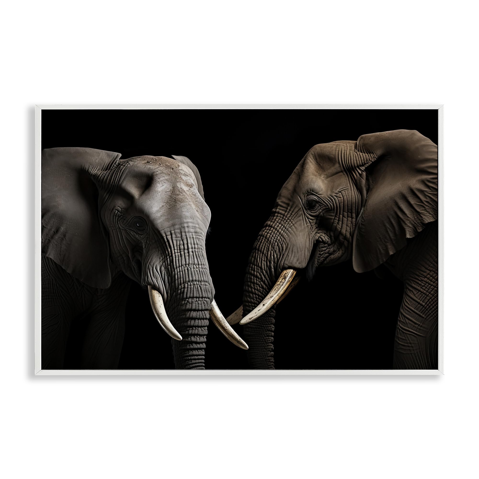 Éléphants Stupell Industries cadre photo blanc pour salon chaleureux