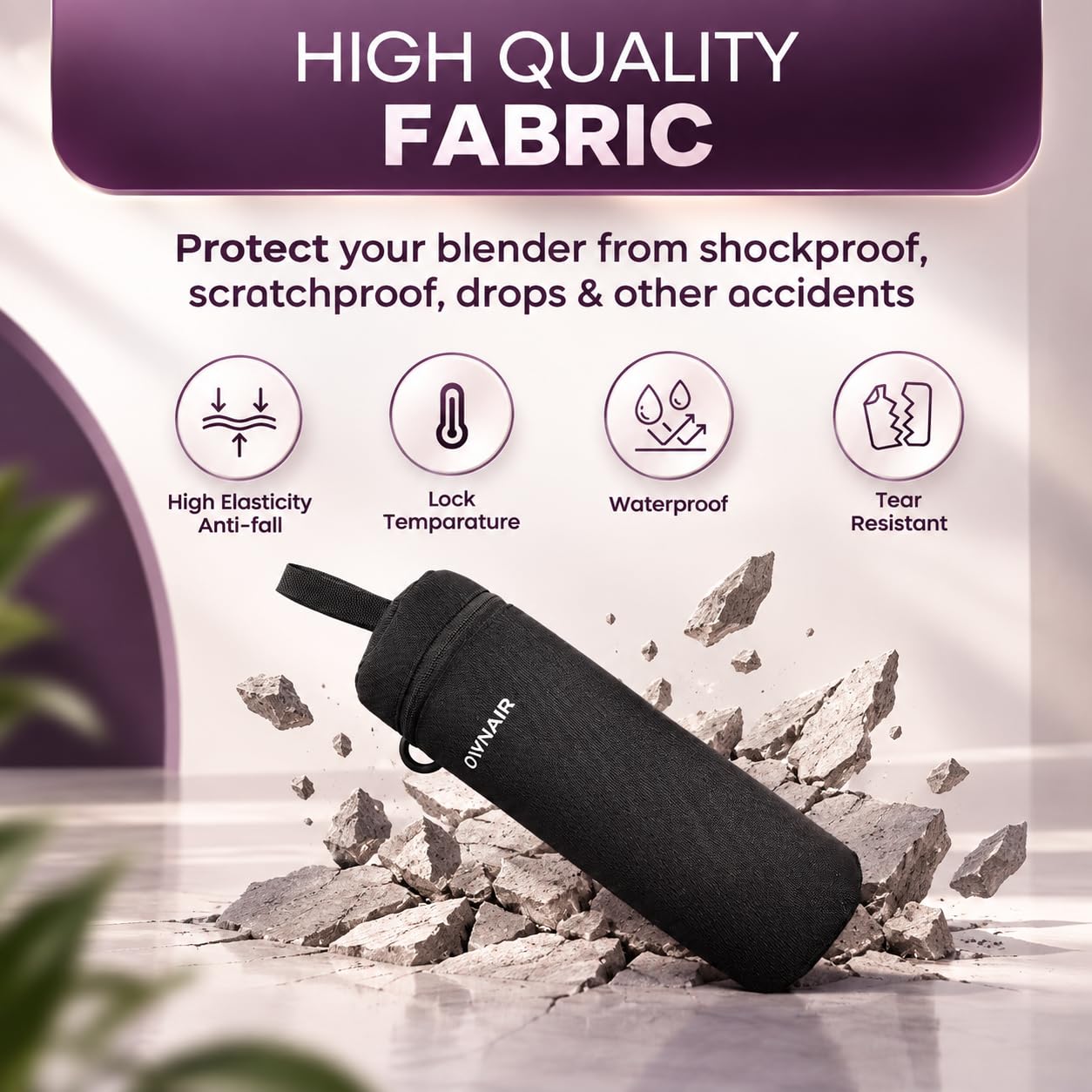 OWNAIR Insulated Sleeve Portable Mixer Bag | Durable, Sleek & Functional Protective Carrying Case for OWNAIR Blender | Appliance Not Included | Black — Amazon image 3