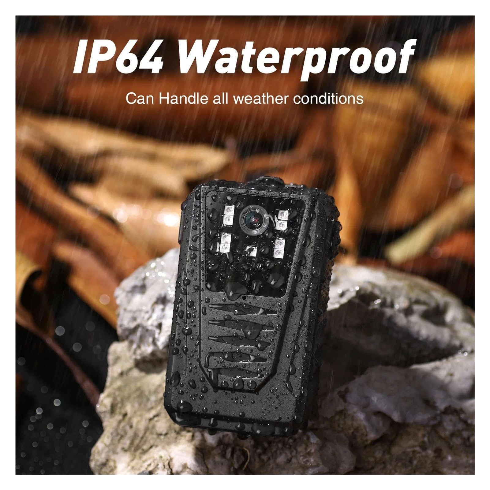 Mini kamera korpusowa 1080P HD IP65 montowana na ciele mała przenośna wodoodporna noktowizor kieszeń bezpieczeństwa policyjna,Seria Straż(With 64G TF Card)