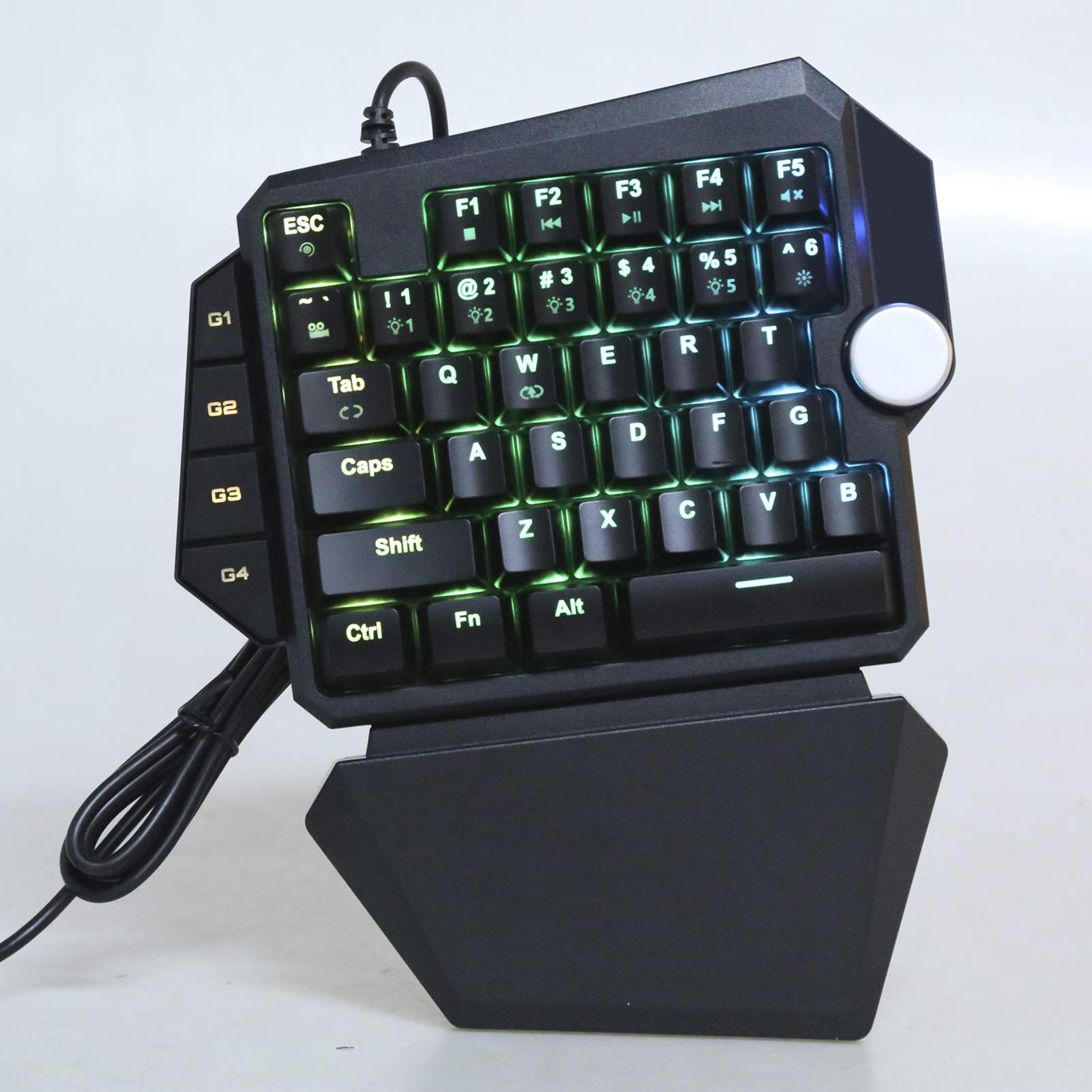 Pilipane Periferica da Gioco per PC,Tastiera Meccanica da Gioco Retroilluminata RGB con Una Sola Mano 44 Tasti, Tastiera Meccanica Retroilluminata RGB per PC, con Design Ergonomico