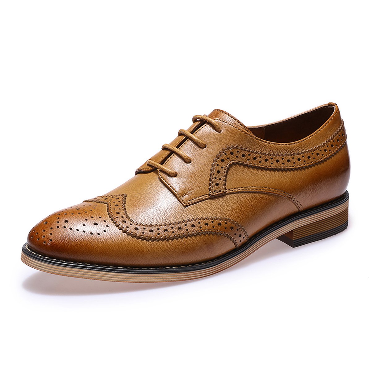 - Casual Wing Tip Oxfords Brogue for Women Ladies Handmade Lace up Leather Derby Shoes